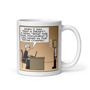 BigLawFail Comics Send A Draft Mug Front